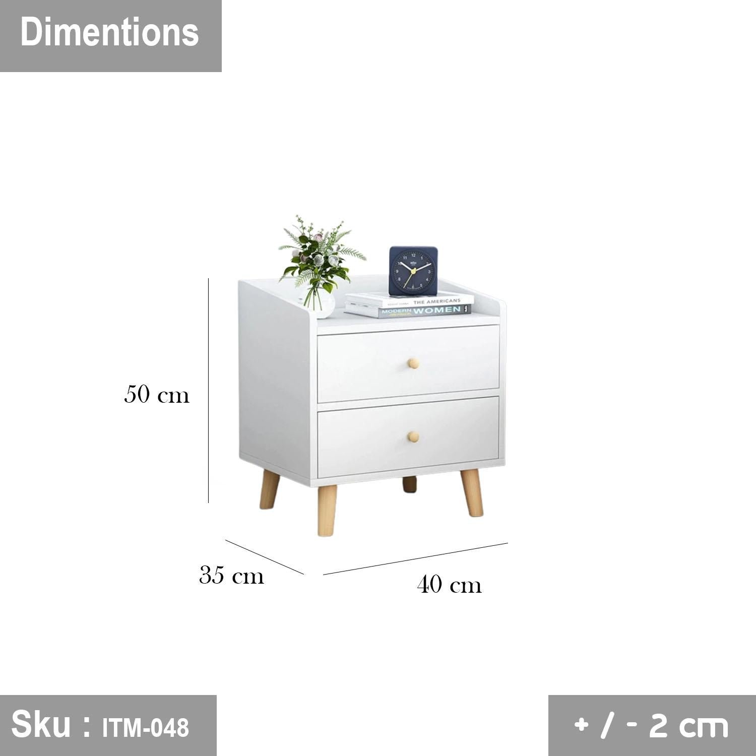 High quality MDF wood nightstand - ITM-048 - 50cmX40cm - Image 2