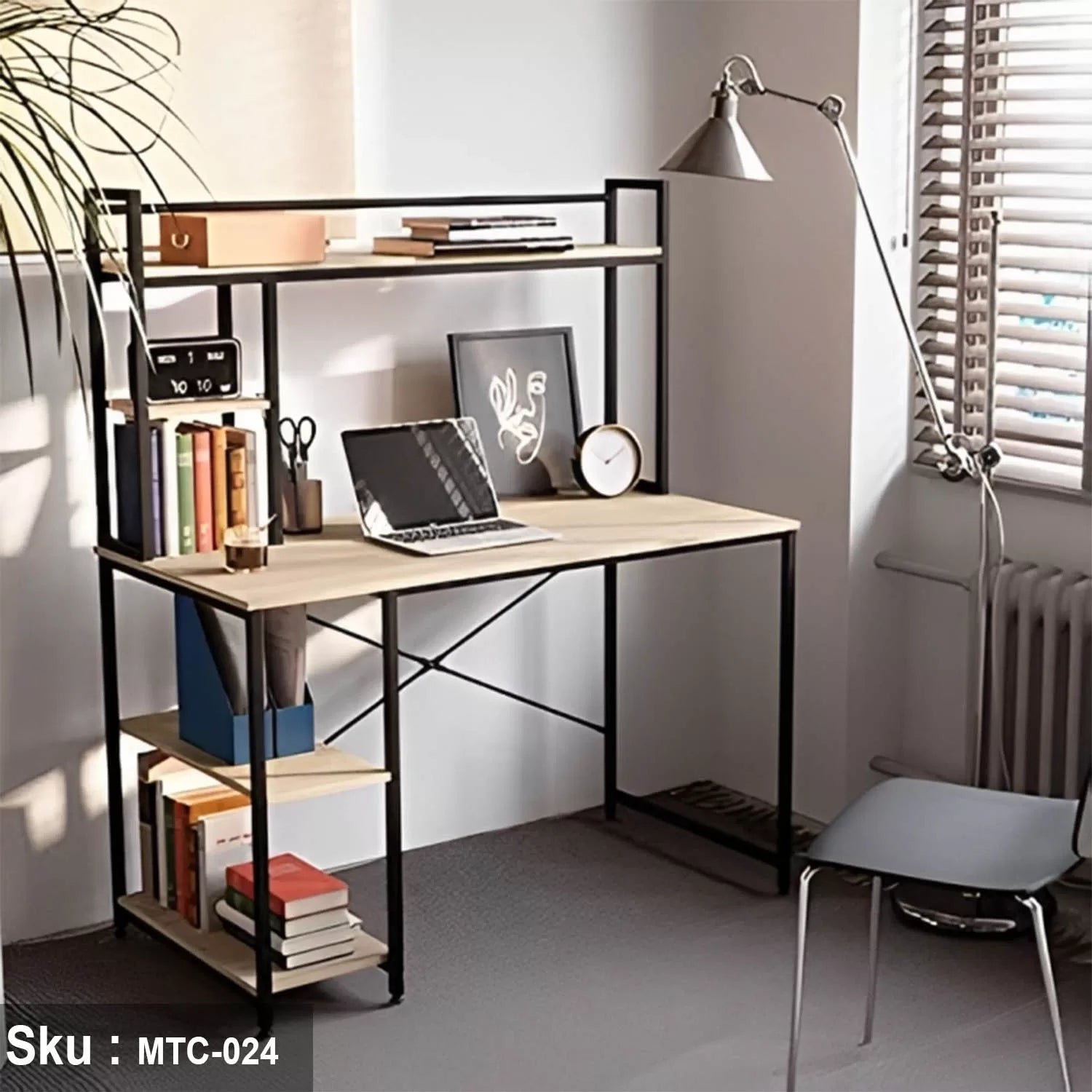 Melamine Wood Desk - MTC-024 - 120cmX140cm - Beige Color - Image 1