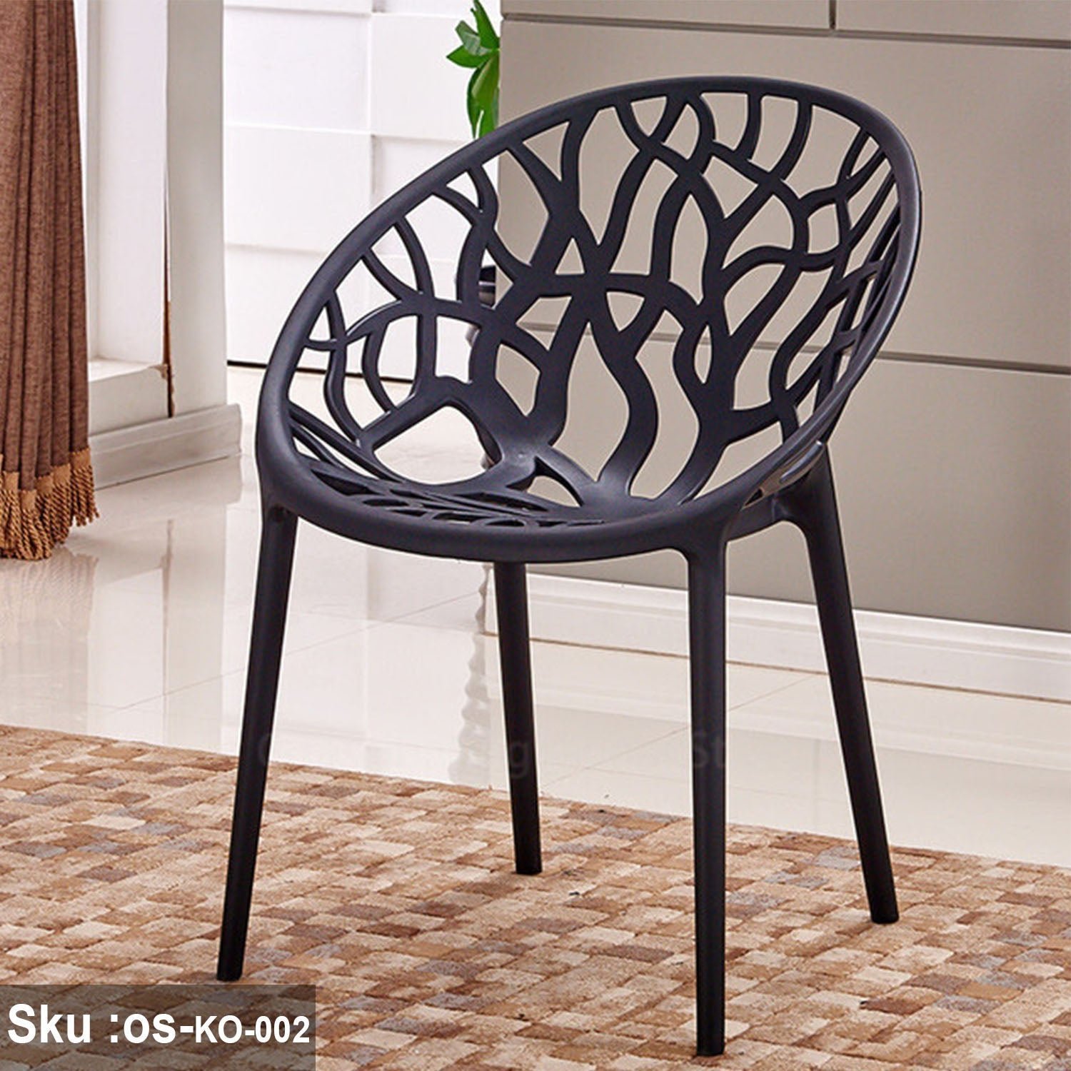 Harf plastic chair is one of the finest types of plastic and the least environmentally impactful - black - Image 1
