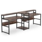 Two Person Desk, 94.5? Computer Desk with Monitor Riser - Image 2