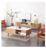 Solid Wood Mid Century Modern Full Entertainment Set - Image 2