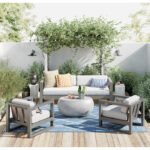 Georgie 90'' Metal Outdoor Sofa with Sunbrella Cushions - Image 2