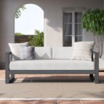 Georgie 90'' Metal Outdoor Sofa with Sunbrella Cushions - Image 3