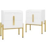 Nightstand, Modern Bedside End Sofa Table with 2 Drawers - Image 8