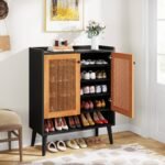 Shoe Cabinet, Natural Handmade Rattan Shoe Rack Organizer