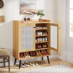 Shoe Cabinet, Natural Handmade Rattan Shoe Rack Organizer - Image 8