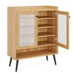 Shoe Cabinet, Natural Handmade Rattan Shoe Rack Organizer - Image 9