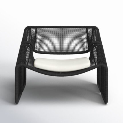 Heidi Wicker Outdoor Armless Lounge Chair with Cushion