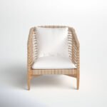 Izel Teak Outdoor Armless Lounge Chair with Cushion