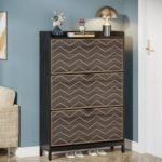 Shoe Cabinet, Modern Shoe Rack Organizer with Door & Drawer - Image 7