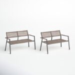 June 47.25'' Metal Outdoor Loveseat (Set of 2) - Image 3