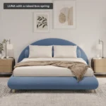 Luna Bed Set: Bed Frame + Headboard | White - Image 8