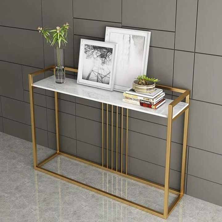 Modern-Console-4-1-min.jpg Cross console, electrostatic paint and marble - Image 1