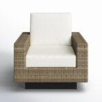Nadine Wicker Outdoor Lounge Chair with Sunbrella Cushions