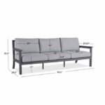 ORTUN 80" Metal Outdoor Couch with Cushions by Real Flame - Image 2