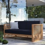 Rayana Teak Wood Outdoor Patio Loveseat - Image 2