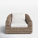Roshina Teak Outdoor Armless Lounge Chair with Cushion
