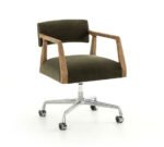 Hawthorne Collection Modern Faux Leather Swivel Chair - Image 2