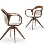 Armen Diamond Office Chair In Tufted Black Leatherette & Walnut - Image 3