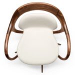 Armen Diamond Office Chair In Tufted Black Leatherette & Walnut - Image 2