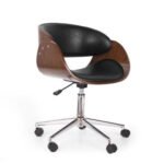 Quinn Office Chair In Midnight Blue Velvet With Chrome Base - Image 3