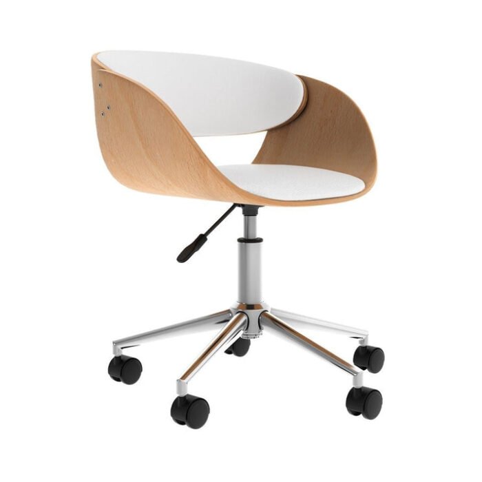 Quinn Office Chair In Midnight Blue Velvet With Chrome Base - Image 2
