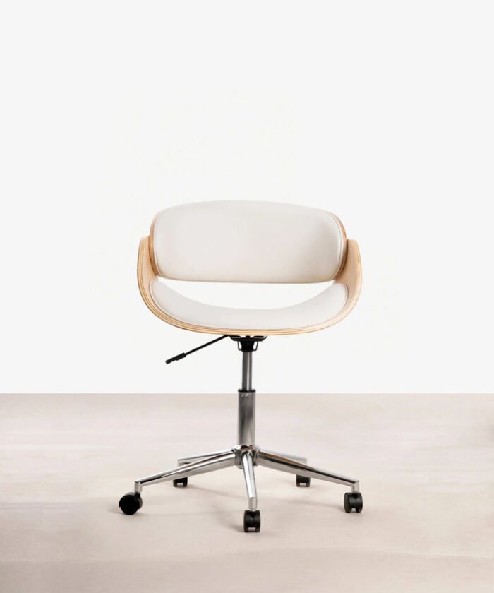 Quinn Office Chair In Midnight Blue Velvet With Chrome Base - Image 1