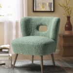 Corinne Wooden Upholstered - Cutout Back Mercury Chair - Image 3