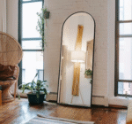 Oval Black Metal Framed Full Length Mirror - Image 2