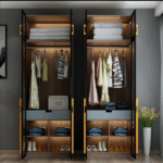 MDF wood wardrobe with melamine layer - KYN-106 - Image 4
