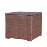 Brown rattan outdoor storage box - Image 2