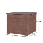 Brown rattan outdoor storage box - Image 3