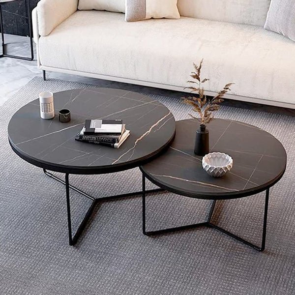 TAV014.jpg Morden Stone Nesting Coffee Table - Image 1