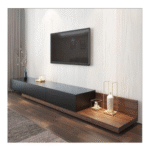 Fero Modern Extendable Stone Top Walnut Wood TV Stand - Image 2