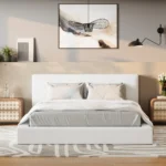 Ultra Bed Set: Bed Frame and Headboard | White