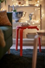 triangular shaped Red Coffee Table for Living Room Wooden chair Home Furniture for Bedroom Kitchen Office - Image 6