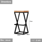 Steel and wood bar chair - SRS-091 - Image 3