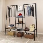 Steel and wood clothes rack - SRS-043