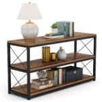 Console Sofa Table with Open Shelf, Industrial TV Stand - Image 5