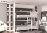 Folding bunk bed with terminal, desk and bookcase - Image 2