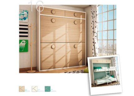 Children's room with folding bunk beds