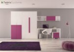 Vertical folding bed with wardrobe and desk