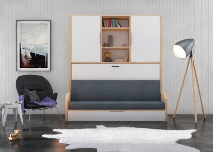 Horizontal folding bed 90 x 190 with sofa