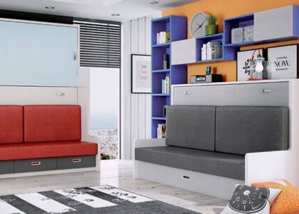 Folding bed 90 x 190, sofa and pull-out bed. (Wall 1)