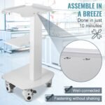3 Trays Utility Cart 3-Layer Trolley Heavy Duty Lab Dental Rolling Utility Cart with 4 PE Wheels 2 of which can be Locked for Fixing Heavy-Duty with 33Lb Load Capacity - Image 6